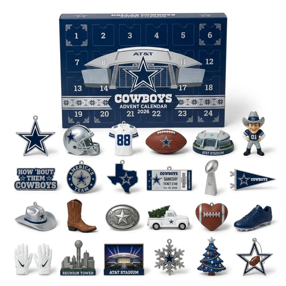 Dallas Cowboys 2026 Advent Calendar 24 Day Holiday Countdown Xmas Gifts, 3D Acrylic Collectibles