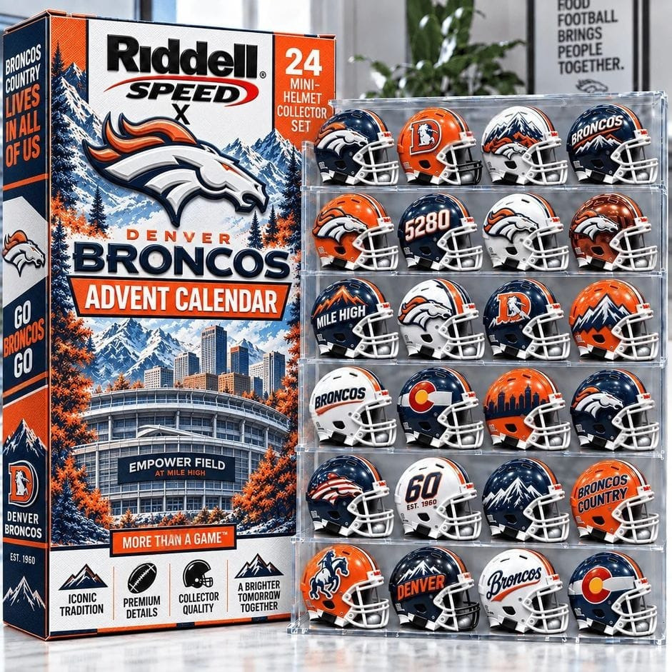 Denver Broncos Christmas 2026 Advent Calendar Christmas Eve Countdown Sports Gift, 3D Acrylic Collectibles