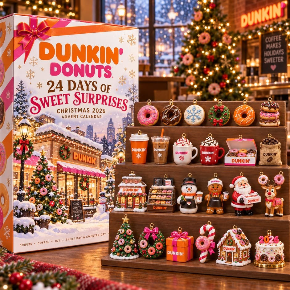 Dunkin’ Donuts 24 Days Of Sweet Surprises Christmas 2026 Advent Calendar Xmas Gifts For Besties, 3D Acrylic Collectibles