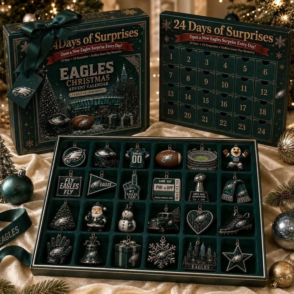 Eagles Football Christmas 2026 Advent Calendar Christmas Countdown Gift For Sports, 3D Acrylic Collectibles