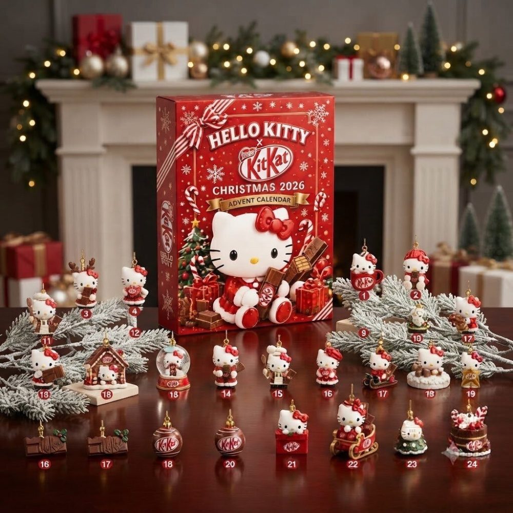 Hello Kitty X Kitkat Christmas 2026 Advent Calendar Christmas Eve Countdown Kitkat Lover Gift, 3D Acrylic Collectibles
