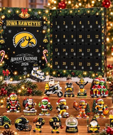 Iowa Hawkeyes 2026 Christmas Advent Calendar 2026 24 Day Christmas Countdown Box Xmas Gift, 3D Acrylic Collectibles