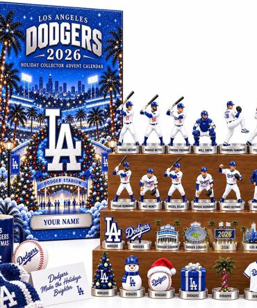 Los Angeles Dodgers 2026 Holiday Collector Advent Calendar Christmas Eve Countdown Sports Gift, 3D Acrylic Collectibles