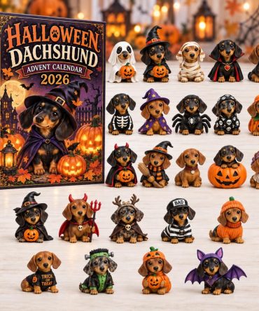 Halloween Dachshund Advent Calendar 2026 24 Acrylic Christmas Gift For Dog Lovers, 3D Acrylic Collectibles