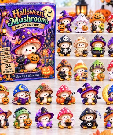 Halloween Mushroom Advent Calendar 2026 24 Acrylic Christmas Gift For Sister, 3D Acrylic Collectibles