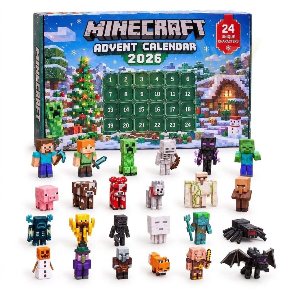 Minecraft 2026 Advent Calendar 2026 24 Day Christmas Countdown Box Minecraft Lover Gift, 3D Acrylic Collectibles