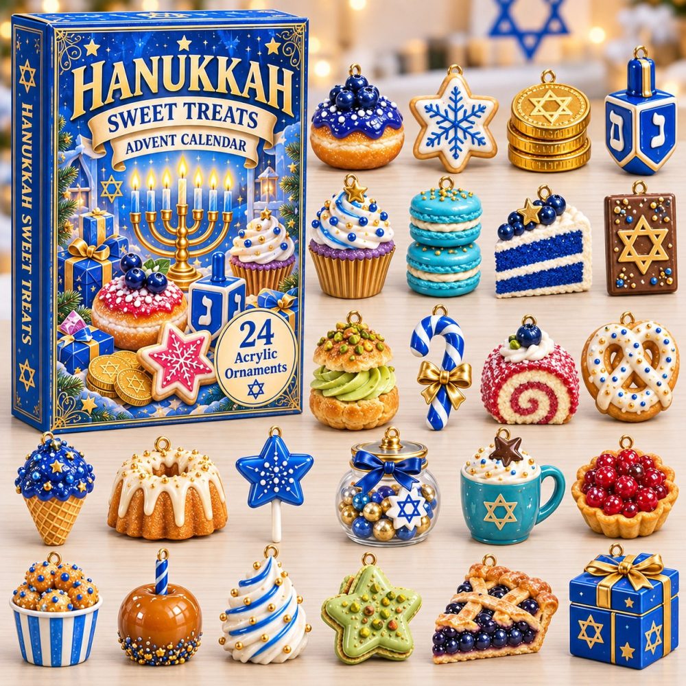 Hanukkah Sweet Treats Advent Calendar 2026 Christmas Gift For Dad, 3D Acrylic Collectibles