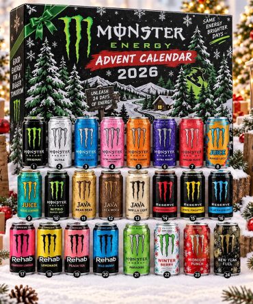 Monster Energy 2026 Advent Calendar 24 Day Christmas Countdown Gift For Husband, 3D Acrylic Collectibles