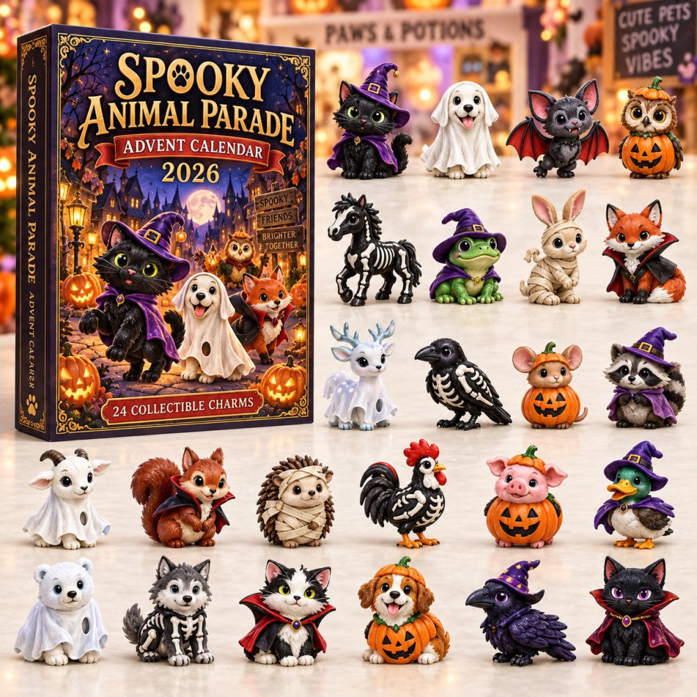 Haunted Halloween Advent Calendar 2026 Halloween Countdown Gift For Animal Lovers, 3D Acrylic Collectibles