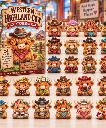 Highland Cow Advent Calendar 2026 24 Acrylic Christmas Gift For Mom, 3D Acrylic Collectibles