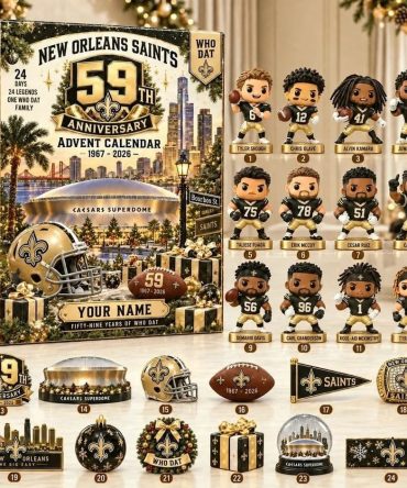 New Orleans Saints 59Th Anniversary Advent Calendar 2026 Christmas Countdown Football Fans Gift, 3D Acrylic Collectibles