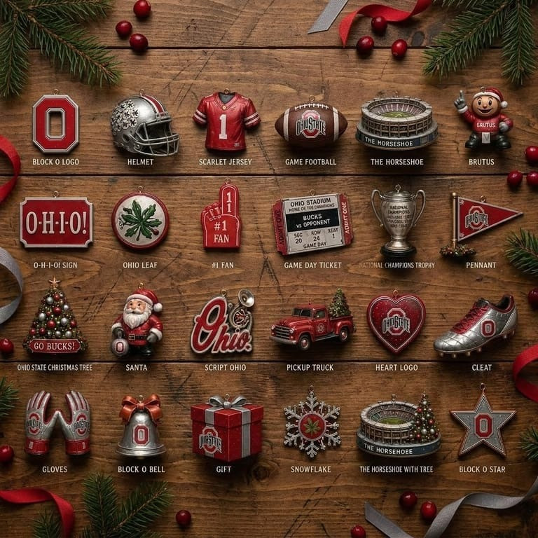 Ohio State Buckeyes Christmas 2026 Advent Calendar 24 Day Christmas Countdown Box Dad Gift, 3D Acrylic Collectibles