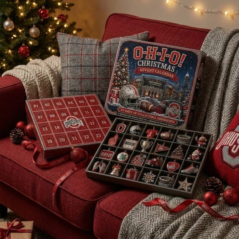 Ohio State Buckeyes Christmas 2026 Advent Calendar 24 Day Christmas Countdown Husband Gift, 3D Acrylic Collectibles