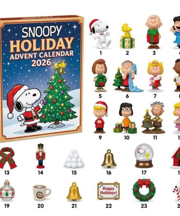 Peanuts Snoopy Holiday Advent Calendar 2026 24 Day Christmas Countdown Xmas Gifts Ideas, 3D Acrylic Collectibles