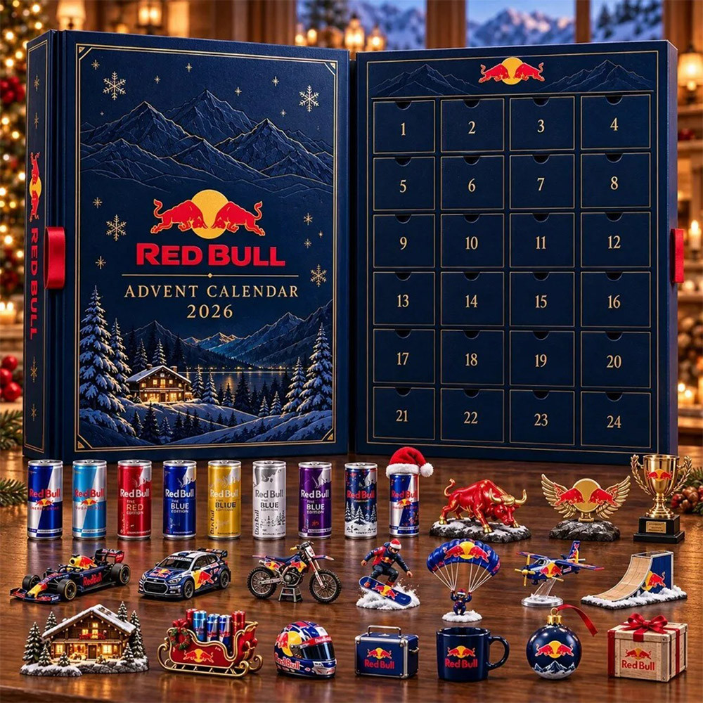 Red Bull Energy Drink Advent Calendar 2026 24 Days Holiday Countdown Christmas Gift, 3D Acrylic Collectibles