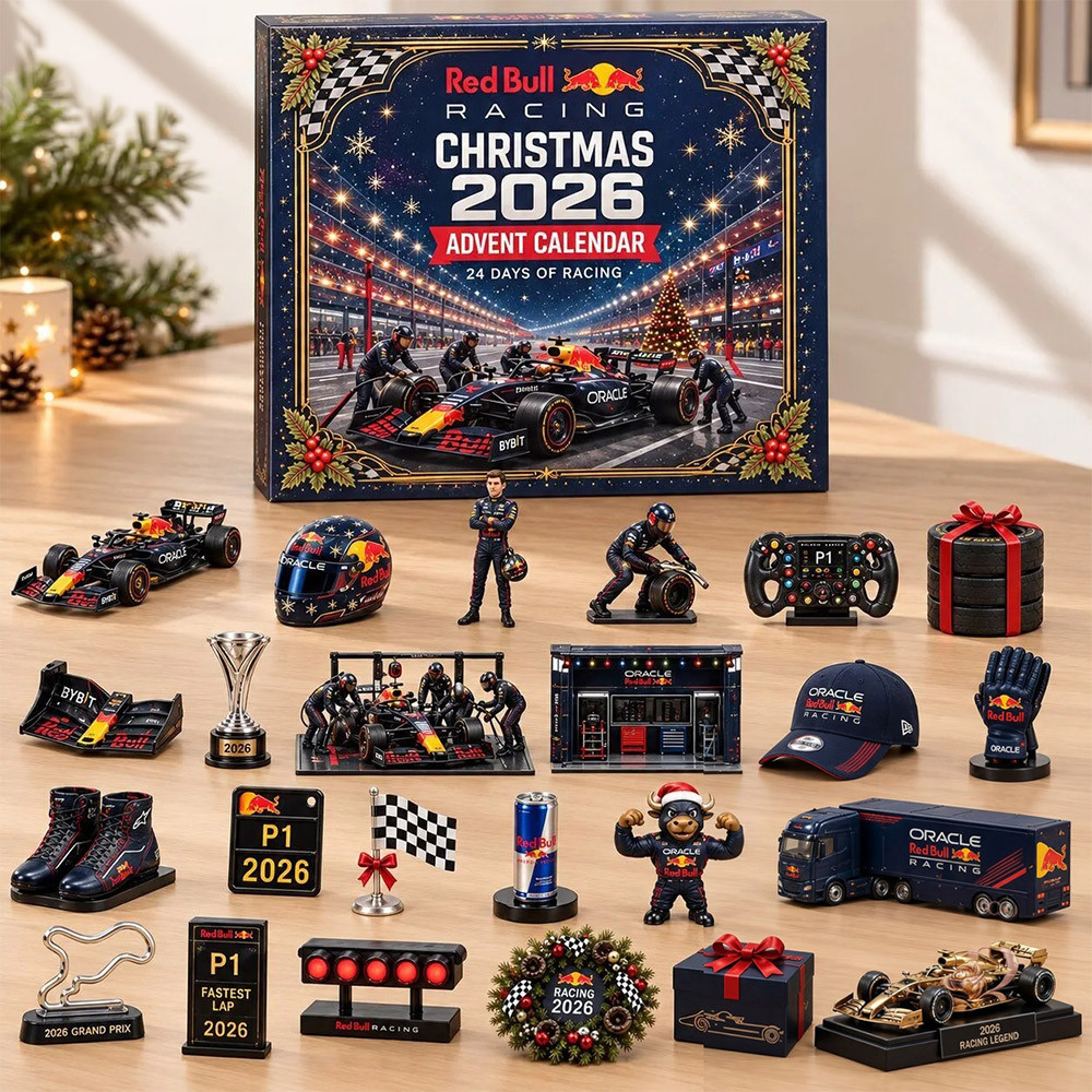 Red Bull Racing Christmas Advent Calendar 2026 24 Day Xmas Countdown Gift For Husband, 3D Acrylic Collectibles