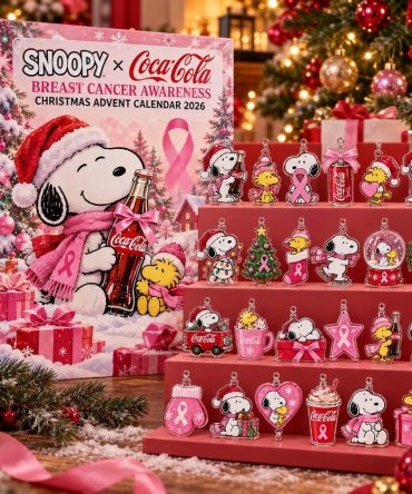 Snoopy × Coca-Cola Breast Cancer Awareness Christmas 2026 Advent Calendar Xmas Decor Gift Idea, 3D Acrylic Collectibles