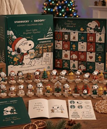 Starbucks X Snoopy Advent Calendar 24 Day Christmas Countdown Starbucks Lover Gift, 3D Acrylic Collectibles
