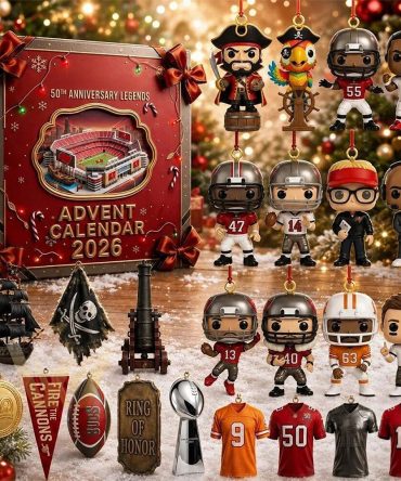 Tampa Bay Buccaneers 50Th Anniversary Legends 2026 Advent Calendar Xmas Countdown Fans Gift, 3D Acrylic Collectibles