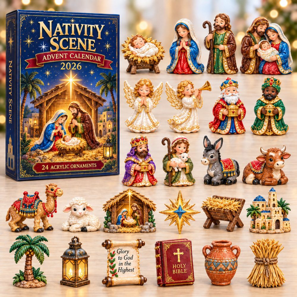 Holy Nativity Story Advent Calendar 2026 24 Acrylic Christmas Gift For Christian, 3D Acrylic Collectibles