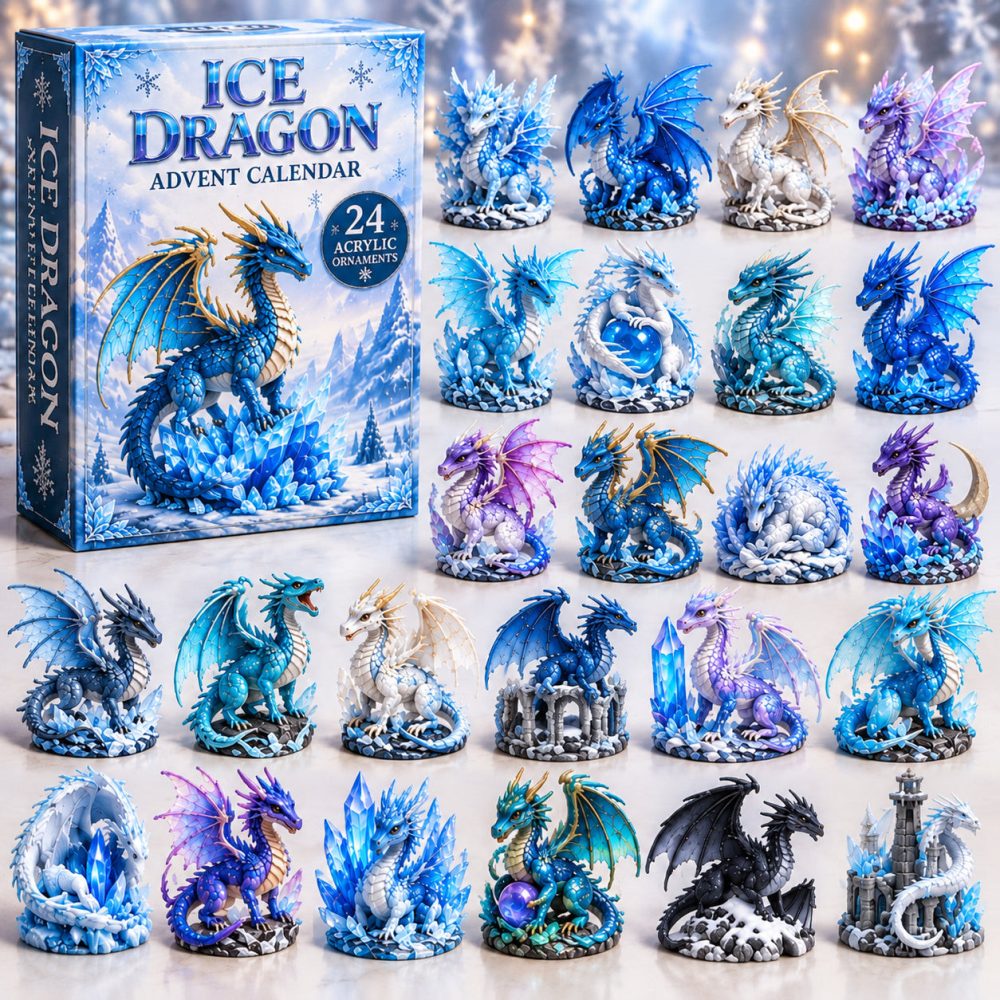Ice Dragon Advent Calendar 2026 24 Acrylic Christmas Gift For Brother, 3D Acrylic Collectibles