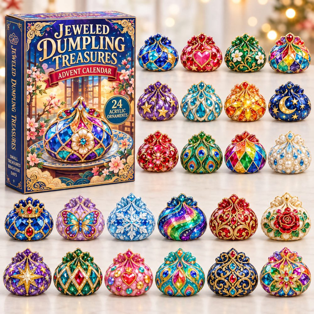 Jeweled Dumpling Treasures Advent Calendar 2026 24 Acrylic Christmas Gift For Mom, 3D Acrylic Collectibles
