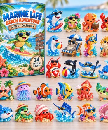 Marine Life Beach Advent Calendar 2026 24 Christmas Gift For Mom, 3D Acrylic Collectibles