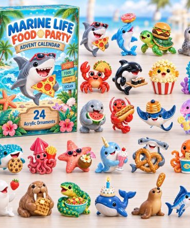 Marine Life Food Party Advent Calendar 2026 24 Acrylic Christmas Gift For Sister, 3D Acrylic Collectibles