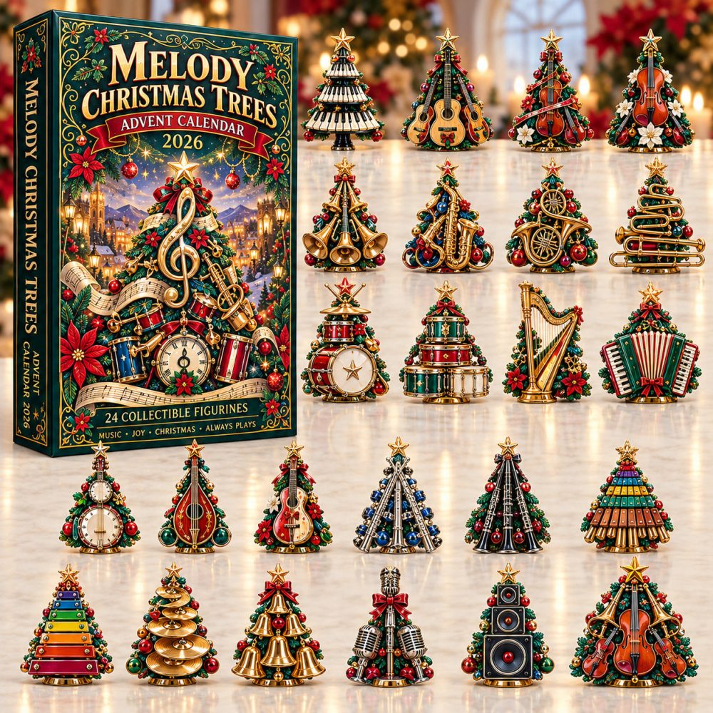 Melody Christmas Trees Advent Calendar 2026 24 Acrylic Christmas Gift For Mom, 3D Acrylic Collectibles