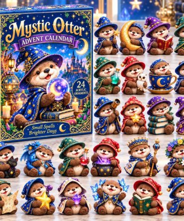 Mystic Otter Advent Calendar 2026 24 Acrylic Christmas Gift For Animal Lovers, 3D Acrylic Collectibles
