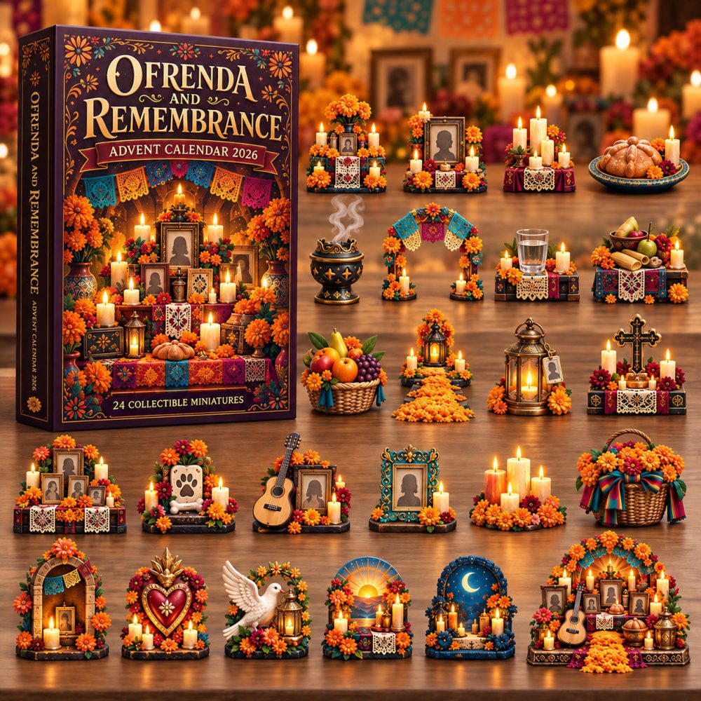 Ofrenda Memory Advent Calendar 2026 24 Acrylic Halloween Gift For Mom, 3D Acrylic Collectibles