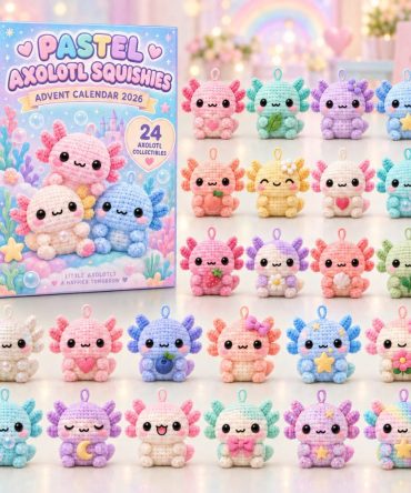 Pastel Axolotl Advent Calendar 2026 Christmas Gift For Girls, 3D Acrylic Collectibles