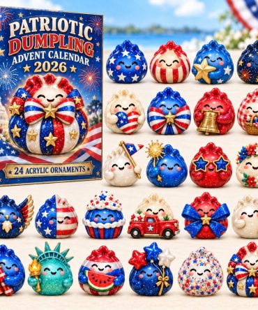 Patriotic Dumpling Advent Calendar 2026 24 Acrylic Christmas Gift For Son, 3D Acrylic Collectibles