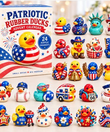Patriotic Rubber Ducks Advent Calendar 2026 Christmas Gift For Sister, 3D Acrylic Collectibles