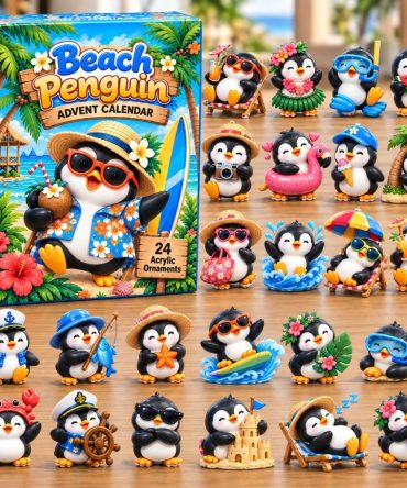 Penguin Beach Wonderland Advent Calendar 2026 24 Acrylic Christmas Gift For Son, 3D Acrylic Collectibles