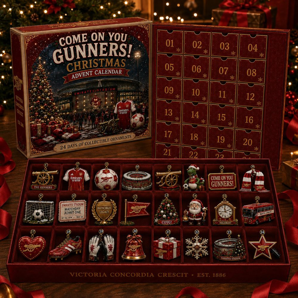 Arsenal Fc Merch Come On You Gunners Christmas Advent Calendar Arsenal Christmas Gift, 3D Acrylic Collectibles