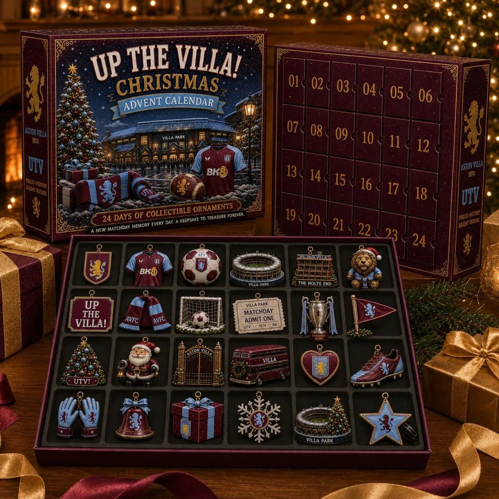 Aston Villa Merch Up The Villa Christmas Advent Calendar Aston Villa Christmas Gift, 3D Acrylic Collectibles