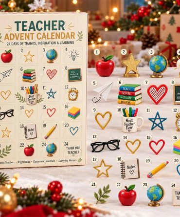 Teacher Advent Calendar 24 Days Christmas Countdown Gift For Kids, 3D Acrylic Collectibles