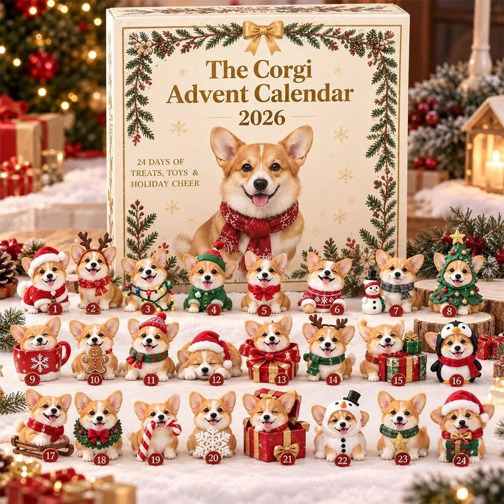 The Corgi Advent Calendar 2026 24 Days Christmas Countdown Gift For Corgi Lovers, 3D Acrylic Collectibles