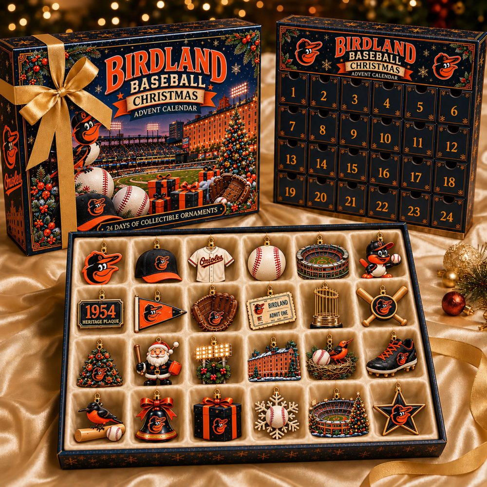 Baltimore Orioles Merch Birdland Baseball Christmas Advent Calendar Orioles Baseball Gift, 3D Acrylic Collectibles
