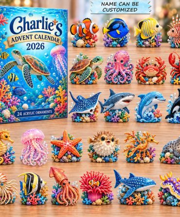 Customized Ocean Creature Advent Calendar 2026 Christmas Gifts For Son, 3D Acrylic Collectibles