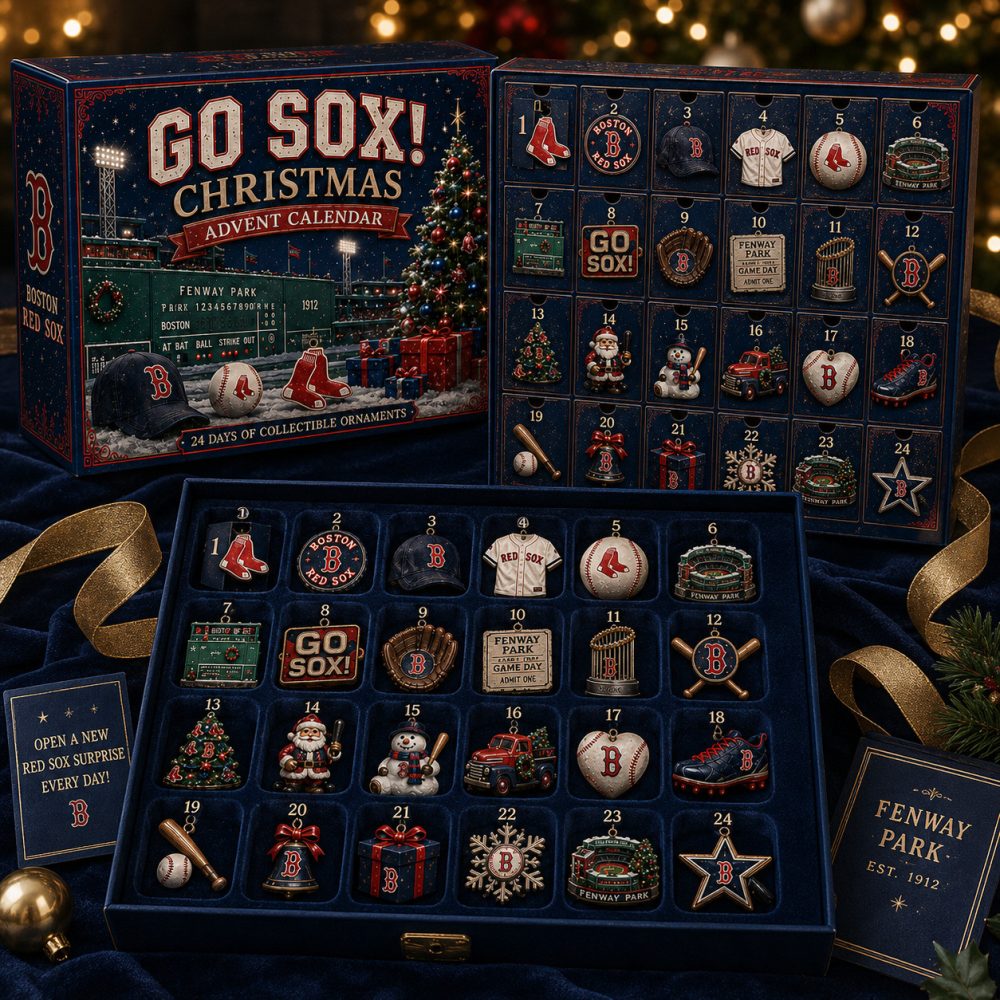 Boston Red Sox Merch Go Sox Christmas Advent Calendar Boston Baseball Decor Gift Guide, 3D Acrylic Collectibles