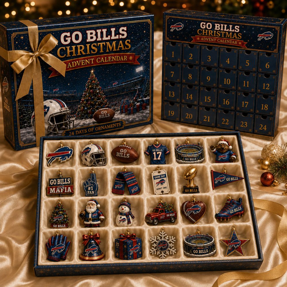 Buffalo Bills Merch Go Bills Christmas Advent Calendar Buffalo Football Fan Gifts, 3D Acrylic Collectibles