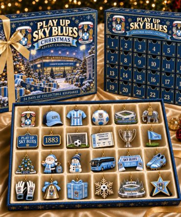 Coventry City Merch Play Up Sky Blues Christmas Advent Calendar Coventry Fan Gift, 3D Acrylic Collectibles