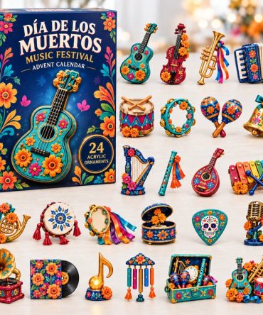 Dia De Los Muertos Music Festival Advent Calendar 2026 Halloween Gifts For Music Lovers, 3D Acrylic Collectibles