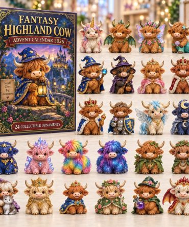 Fantasy Highland Cow Advent Calendar 2026 Christmas Countdown Gifts For Cow Lovers, 3D Acrylic Collectibles