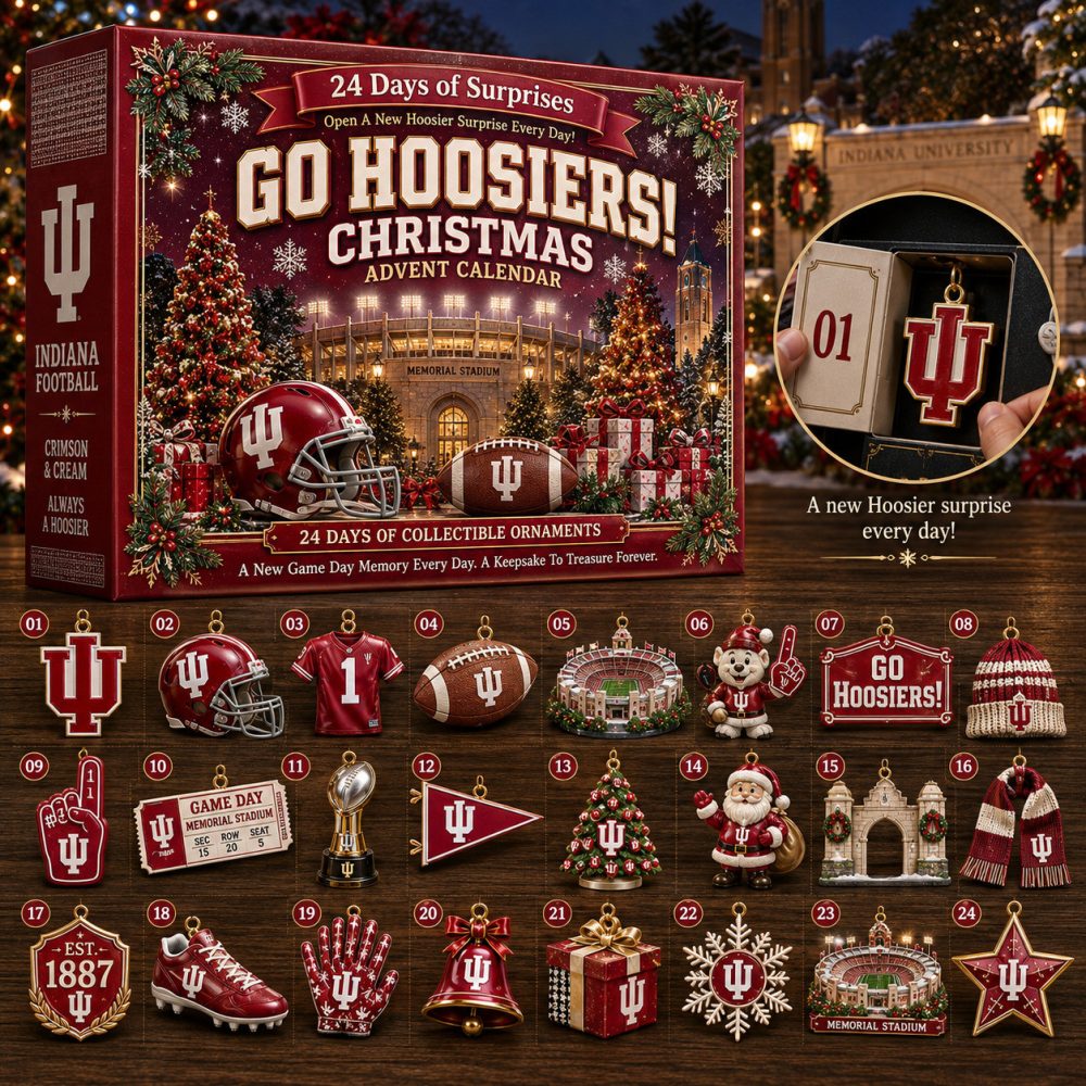 Indiana Hoosiers Merch Go Hoosiers Christmas Advent Calendar Indiana Hoosiers Fan Gift, 3D Acrylic Collectibles