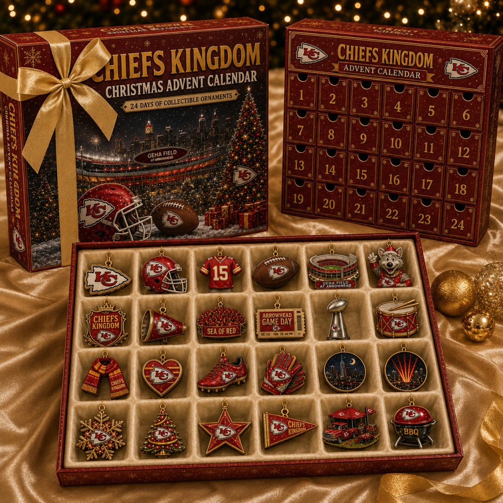 Kansas City Chiefs Merch Chiefs Kingdom Christmas Advent Calendar Chiefs Football Gift, 3D Acrylic Collectibles