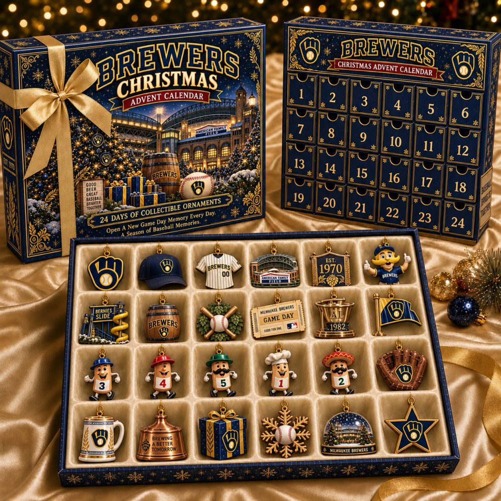 Milwaukee Brewers Baseball Christmas Advent Calendar Brewers Baseball Christmas Decor Gift, 3D Acrylic Collectibles