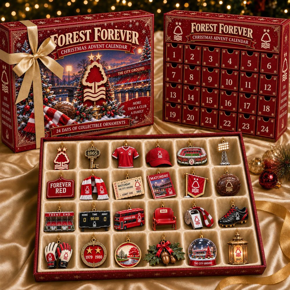 Nottingham Forest Fc Merch Forest Forever Christmas Advent Calendar Forest Football Gift, 3D Acrylic Collectibles